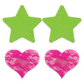 Fantasy Lingerie Glow Pasties 2PK Multi Color